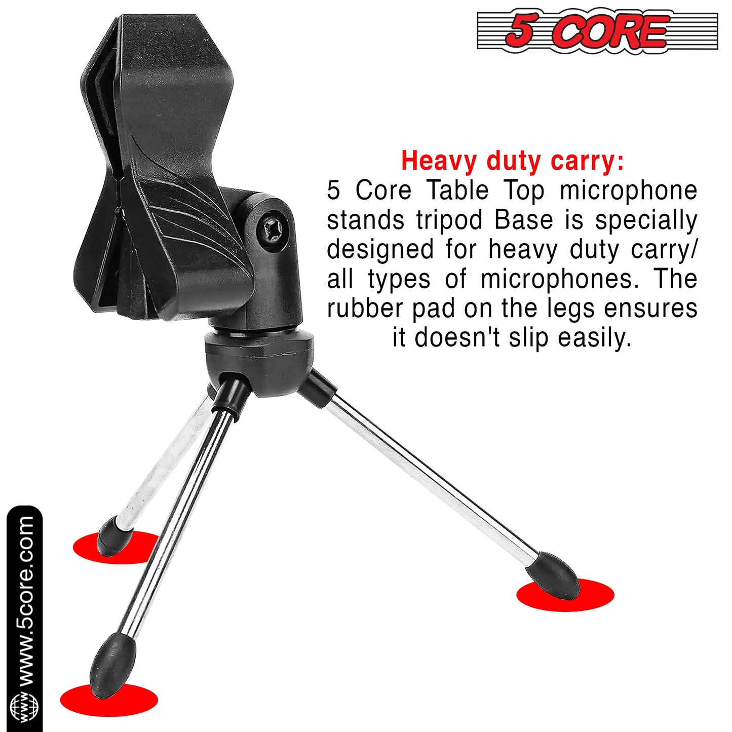 5 Core Desk Mic Stand Adjustable Table Tripod Portable Desktop