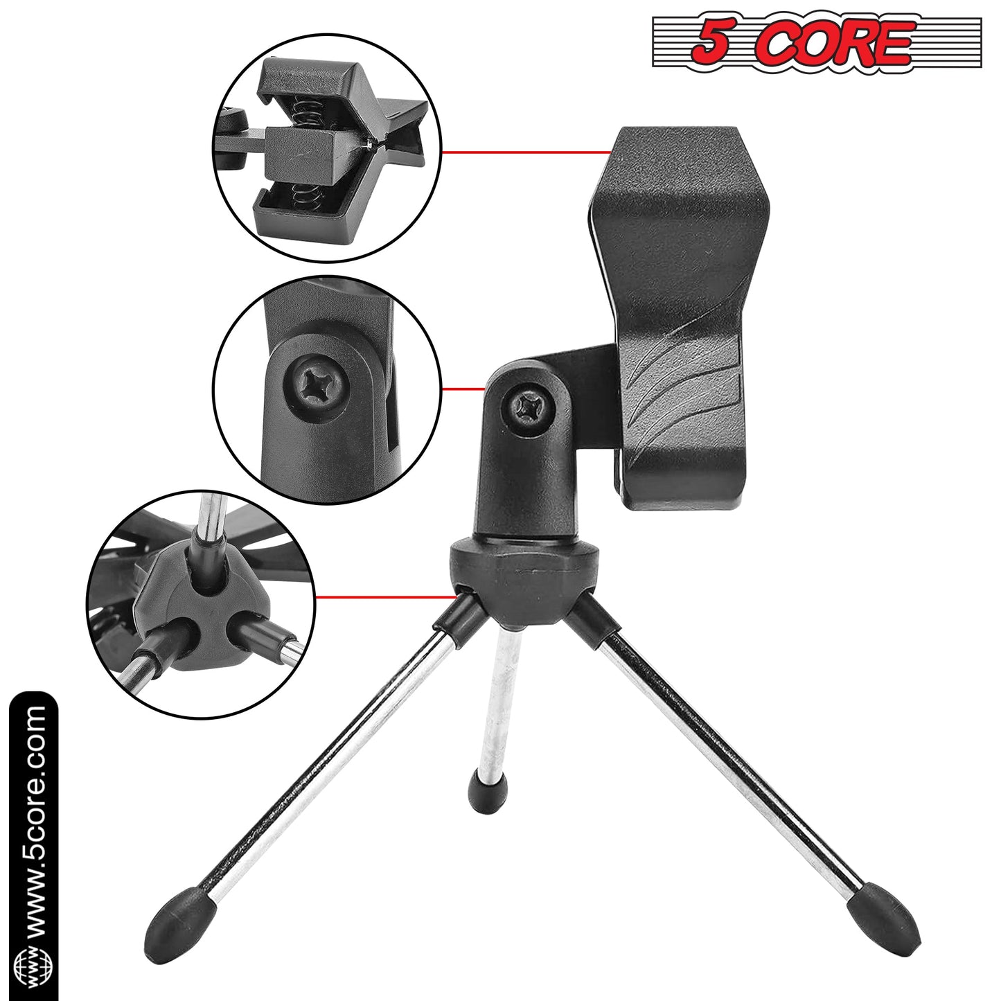 5 Core Desk Mic Stand Adjustable Table Tripod Portable Desktop